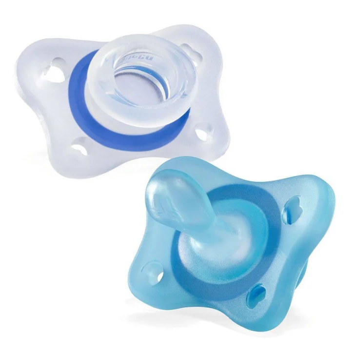 Chicco Succhietto Gommottino Azzurro Silicone 2-6 Mesi 2 pezzi