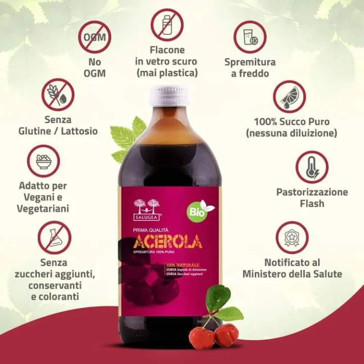 Salugea Succo Acerola Bio Vitamina C 500 ml