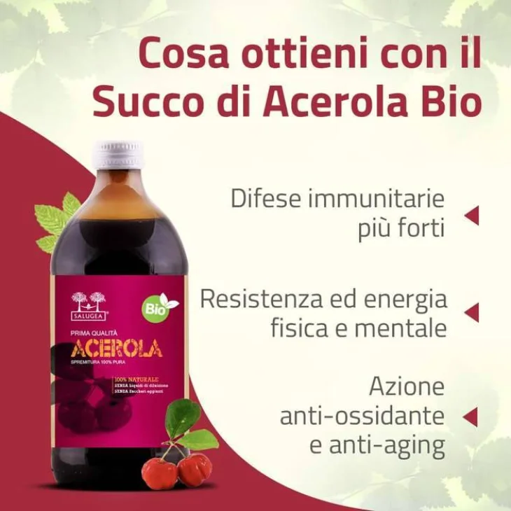 Salugea Succo Acerola Bio Vitamina C 500 ml