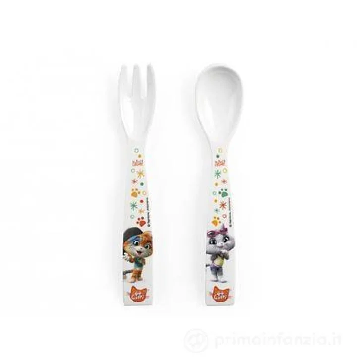 Pengo Set 2 Posate per Bambini Fantasia 44 Gatti