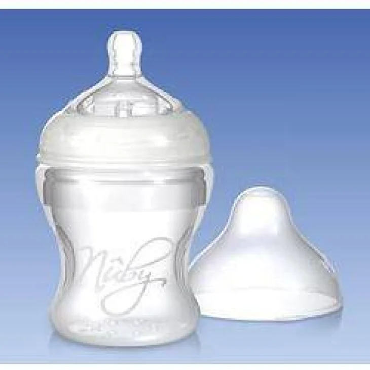 NUBY NT BIBERON DA 150ML IN SILICONE CON CAPPUCCIO PROTETTIVO E TETTARELLA EXTRA SOFFICE A FLUSSO LENTO