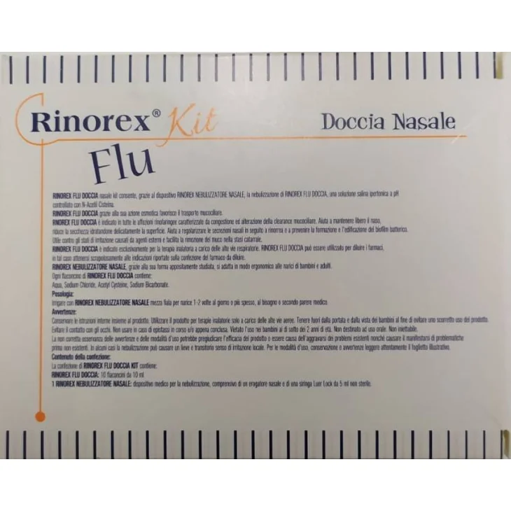 Rinorex Flu Doccia Nasale Kit 10 flaconcini + Nebulizzatore