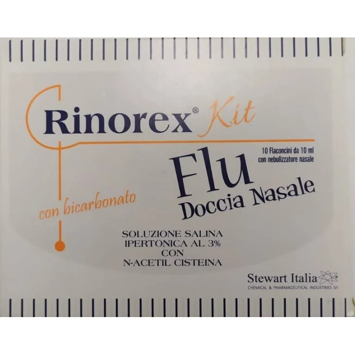 Rinorex Flu Doccia Nasale Kit 10 flaconcini + Nebulizzatore