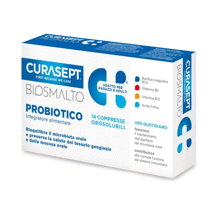 Curasept Biosmalto Probiotico Integratore Salute Orale 14 Compresse