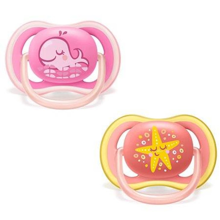 Philips Avent Ultra Air Succhietto Balena/Stella 6-18 Mesi Silicone 2 pezzi
