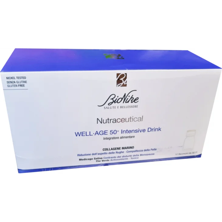 Bionike Nutraceutical Well Age 50+ Intensive Drink Integratore Antirughe 10 flaconcini da 30 ml