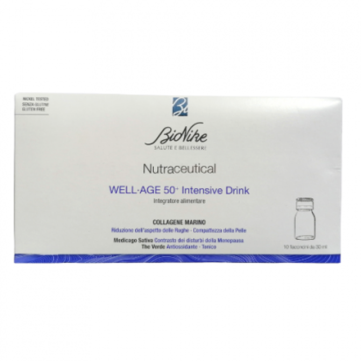 Bionike Nutraceutical Well Age 50+ Intensive Drink Integratore Antirughe 10 flaconcini da 30 ml
