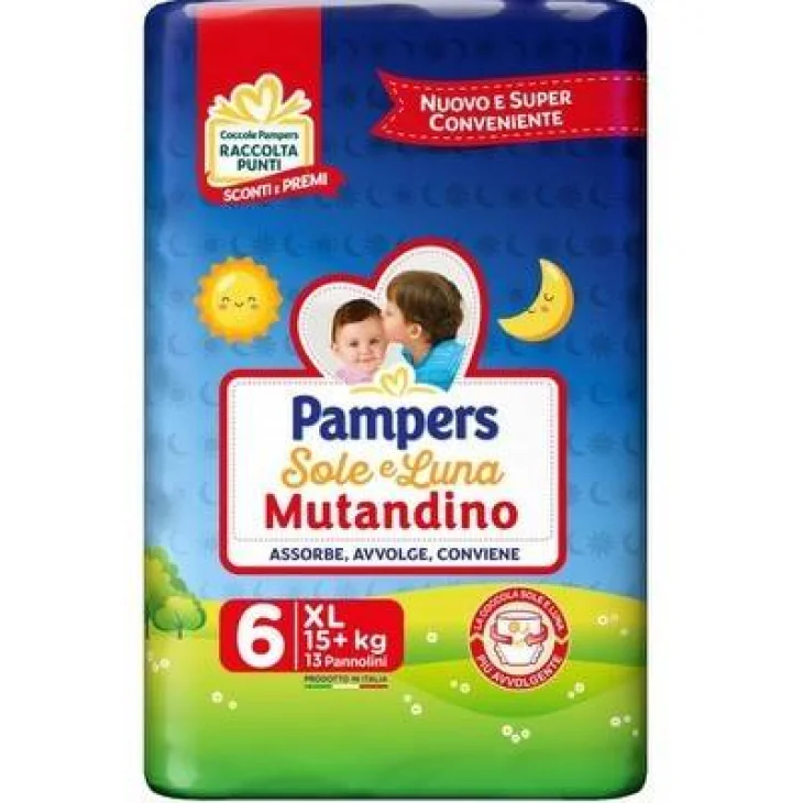 Pampers Sole e Luna Mutandino XL Taglia 6 (15+ Kg) 13 Pezzi