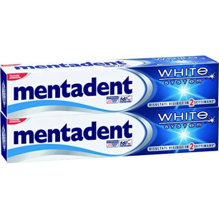 Mentadent White System Dentifricio Sbiancante 2X75 ml