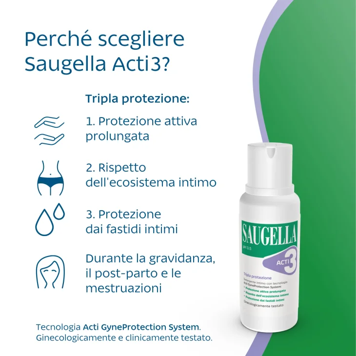Saugella Acti3 Tripla Protezione Detergente intimo 500 ml