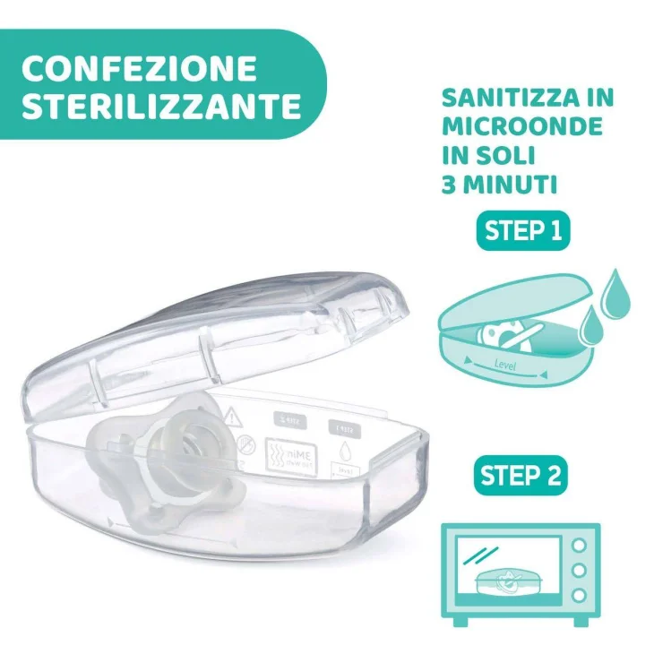 Chicco Succhietto Gommottino PhysioForma 2-6M in Silicone Luminoso 2pz