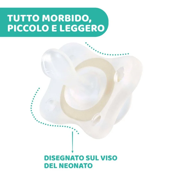Chicco Succhietto Gommottino PhysioForma 2-6M in Silicone Luminoso 2pz