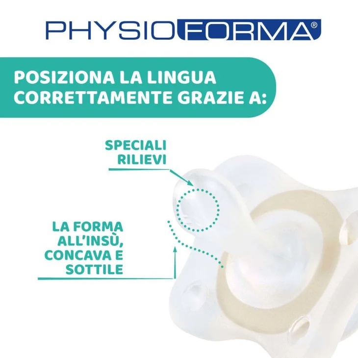 Chicco Succhietto Gommottino PhysioForma 2-6M in Silicone Luminoso 2pz