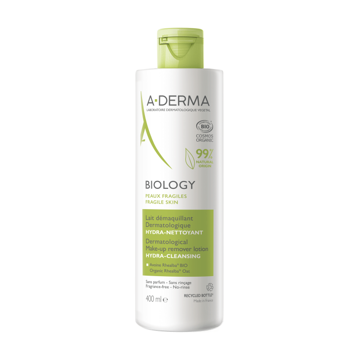 A-Derma Biology Latte Struccante Dermatologico Idra-Detergente 400 Ml
