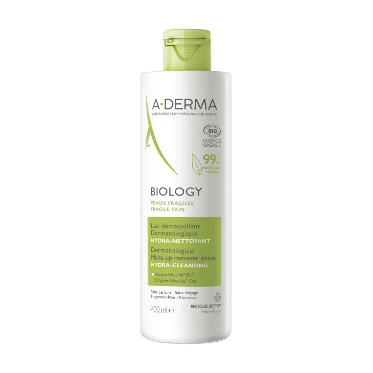 A-Derma Biology Latte Struccante Dermatologico Idra-Detergente 400 Ml