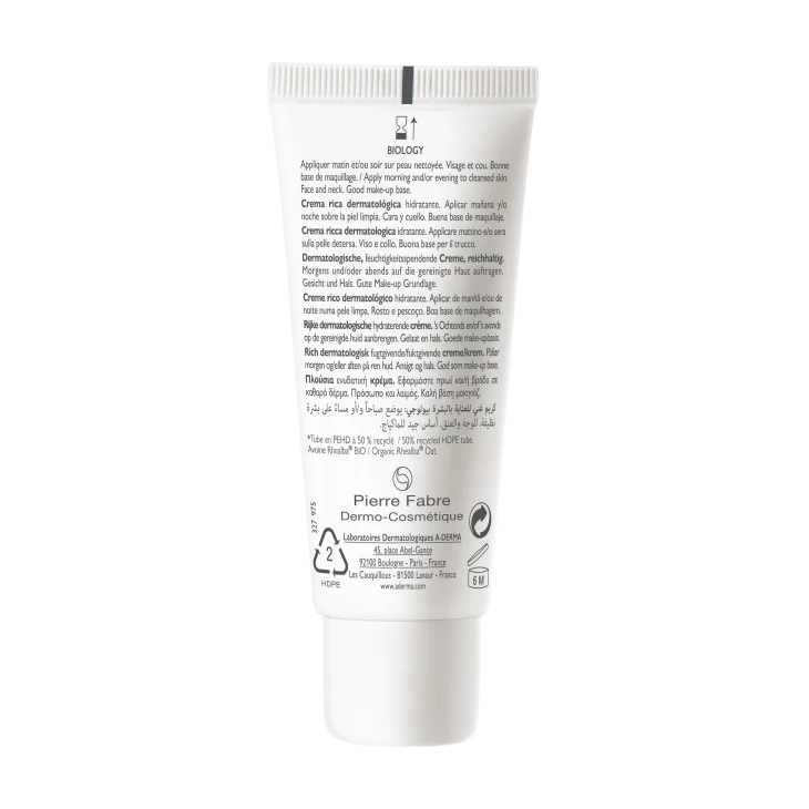 A-Derma Biology Crema Ricca Dermatologica Idratante 40ml