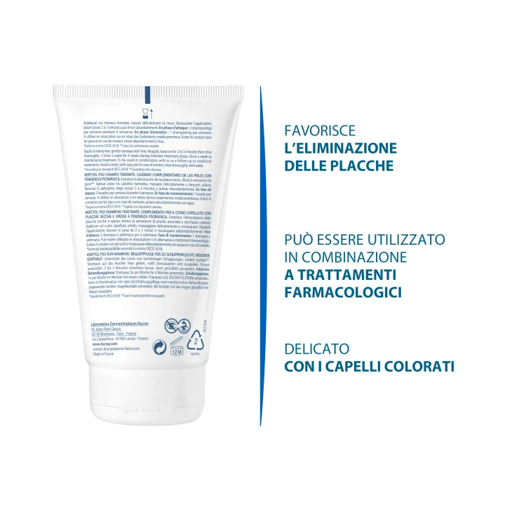 Ducray Kertyol P.S.O. Shampoo trattante riequilibrante Cuoio capelluto soggetto a psoriasi Lenisce il prurito e riduce le placche 125ml