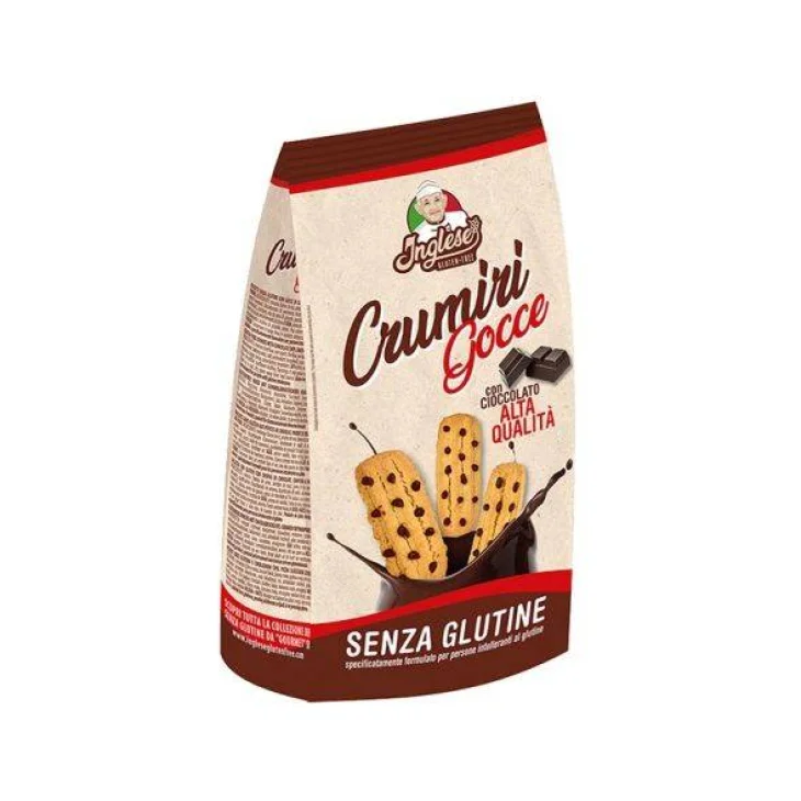 Inglese Crumiri Gocce con Cioccolato Biscotti senza glutine 300 g