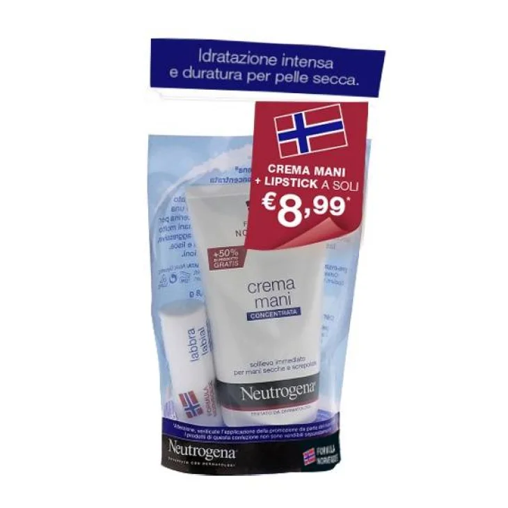 Neutrogena Crema Mani Concentrata Profumata + Stick Labbra Secche