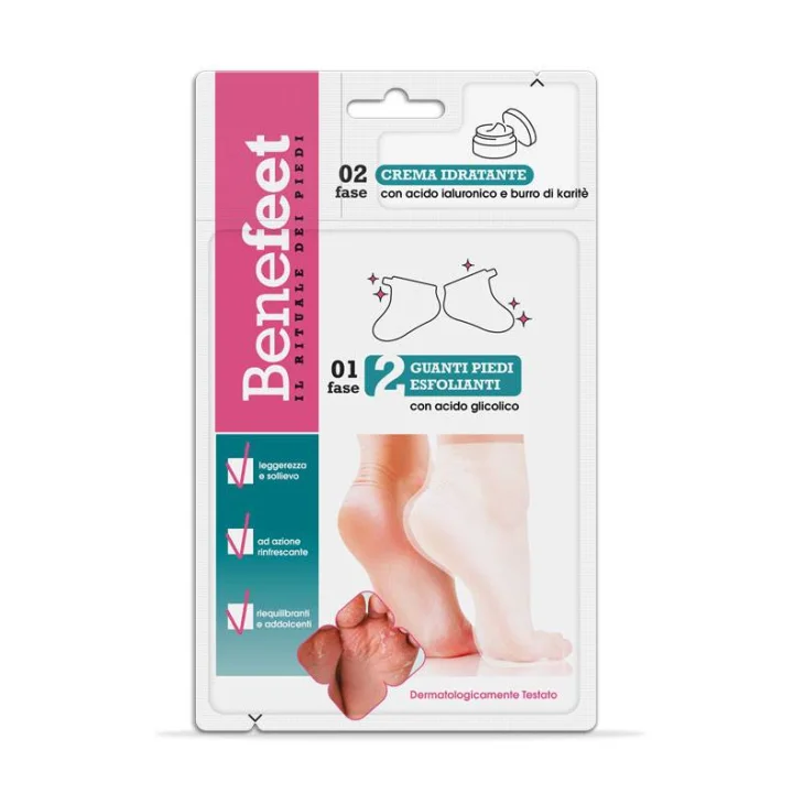 Biogenya Benefeet Crema Idratante e Guanti Piedi Esfolianti