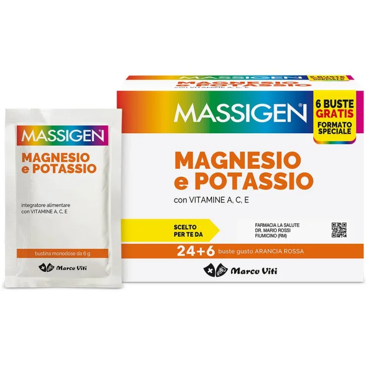 Massigen Magnesio Potassio 24 + 6 Bustine