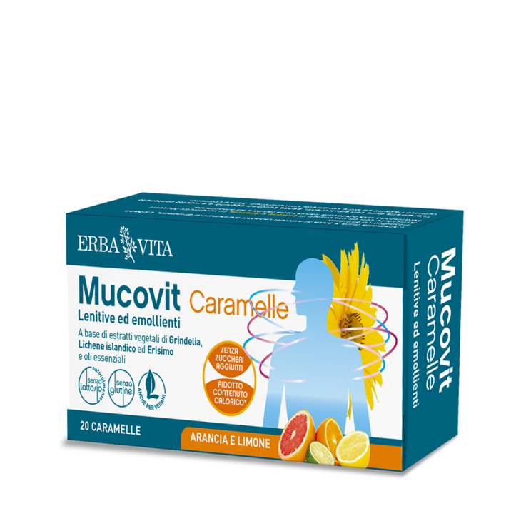Erba Vita Mucovit Caramelle Arancia e Limone Vie Respiratorie 90 g