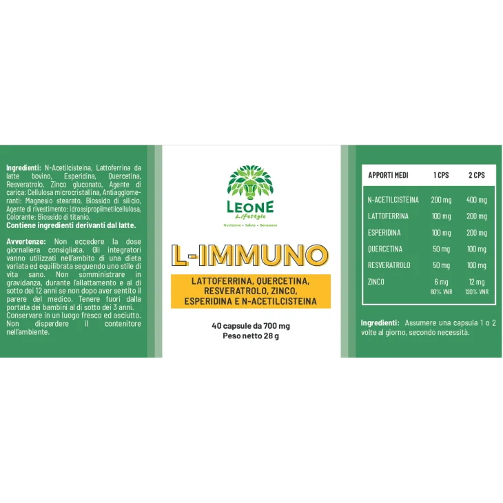 Leone L-Immuno Integratore Sistema Immunitario 40 Capsule