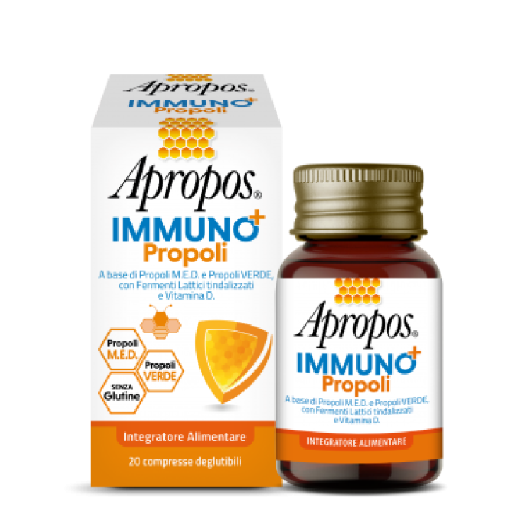 Apropos Immuno+ Propoli Integratore Sistema Immunitario 20 Compresse Deglutibili