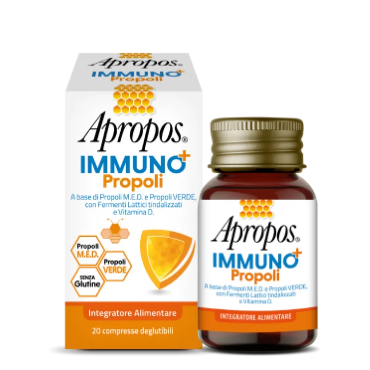 Apropos Immuno+ Propoli Integratore Sistema Immunitario 20 Compresse Deglutibili