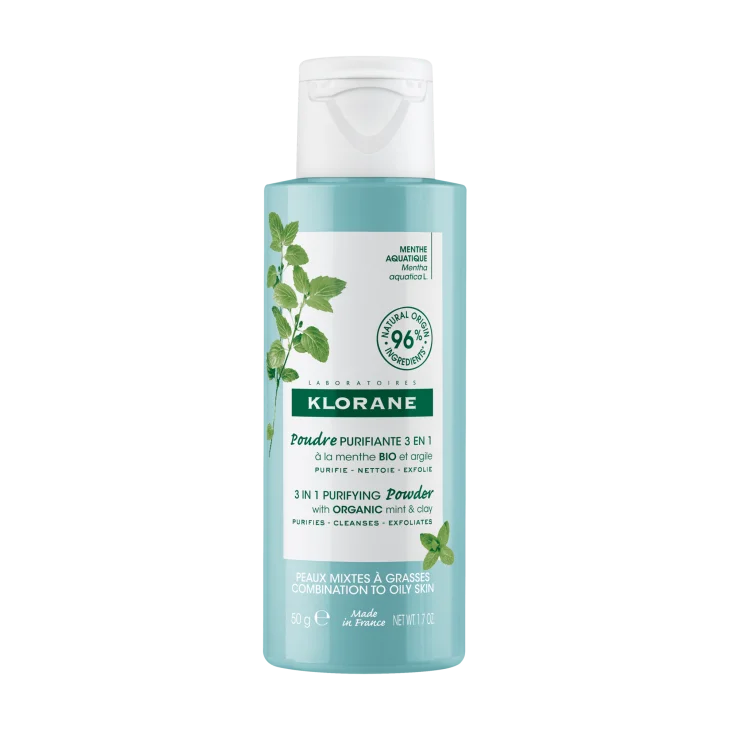Klorane Polvere Purificante 3 in 1 alla Menta BIO e all'Argilla 50gr