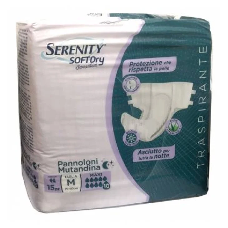 Serenity Soft Dry Sensitive Maxi Pannolone Mutandina Taglia M 15 Pezzi