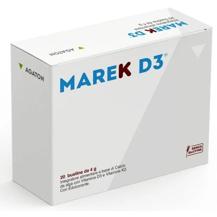 Agaton Marek D3 Integratore a base di Calcio e Vitamina D3 20 Bustine