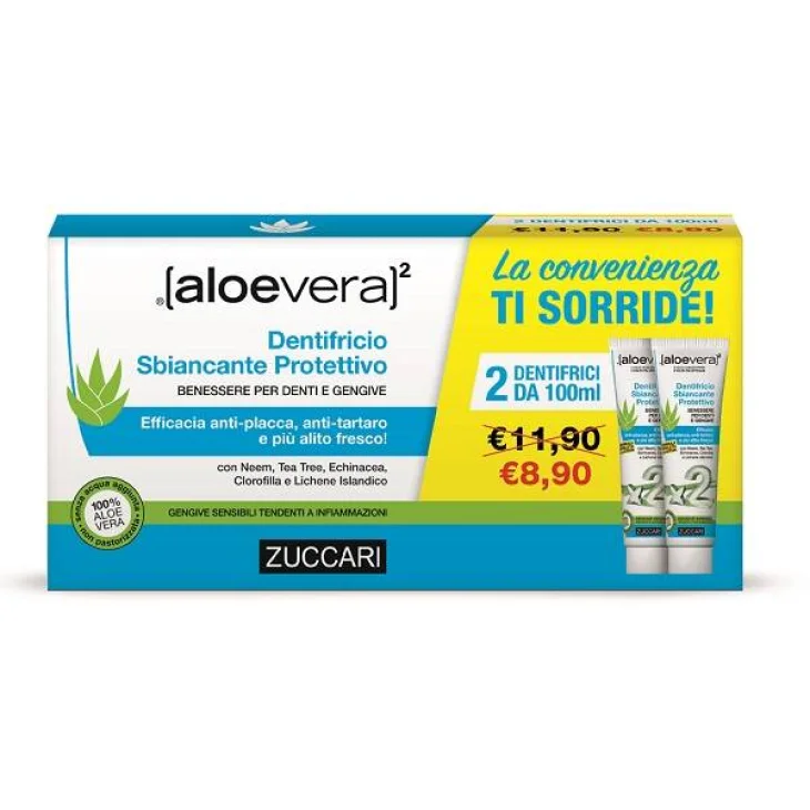 ALOEVERA2 DENTIFRICIO STEVIA BIPACK 2 X 100 ML