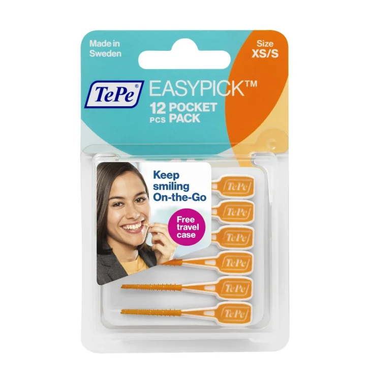 TePe EasyPick Stick Dentale Misura Xsmall/Small Arancione 12 pezzi