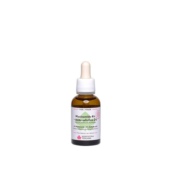 Biofficina Toscana Niacinamide 4% + Acido Salicilico 2% Siero Viso Purificante-Illuminante 30 ml