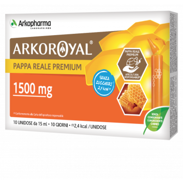 Arkoroyal Pappa Reale 1500Mg Integratore per il sostegno quotidiano 10 Flaconcini x 15 ml