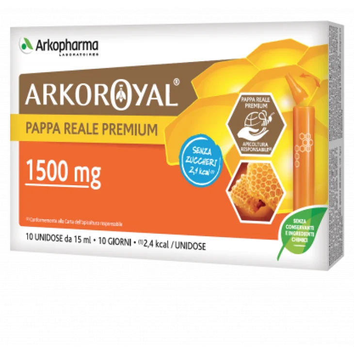 Arkoroyal Pappa Reale 1500Mg Integratore per il sostegno quotidiano 10 Flaconcini x 15 ml