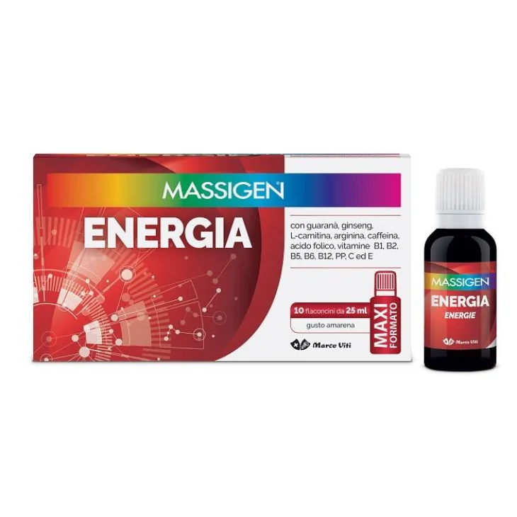 Massigen Energica Integratore Tonico 10 flaconi da 20 ml