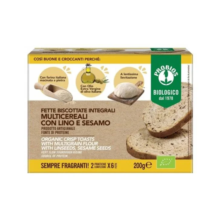 Probios Fette Biscottate Artigianali Integrali Multicereali 200 g