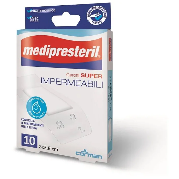 Medipresteril Cerotti impermiabili super 8 X 3,8 10 Pezzi