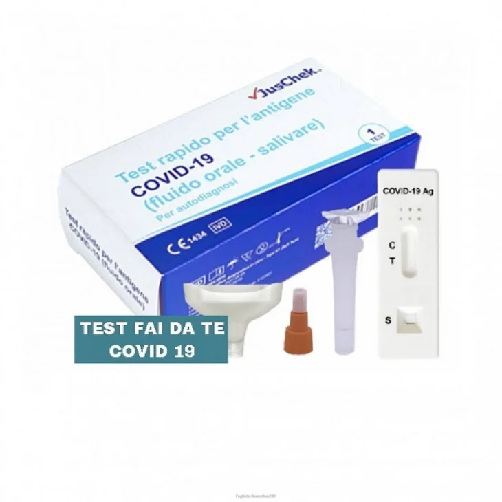 JusChek Test Antigenico Rapido Salivare Autodiagnostico Covid-19