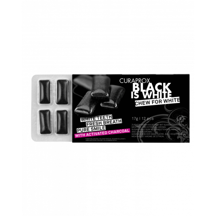 Curaprox Black Is White Chewing Gum 12 pezzi