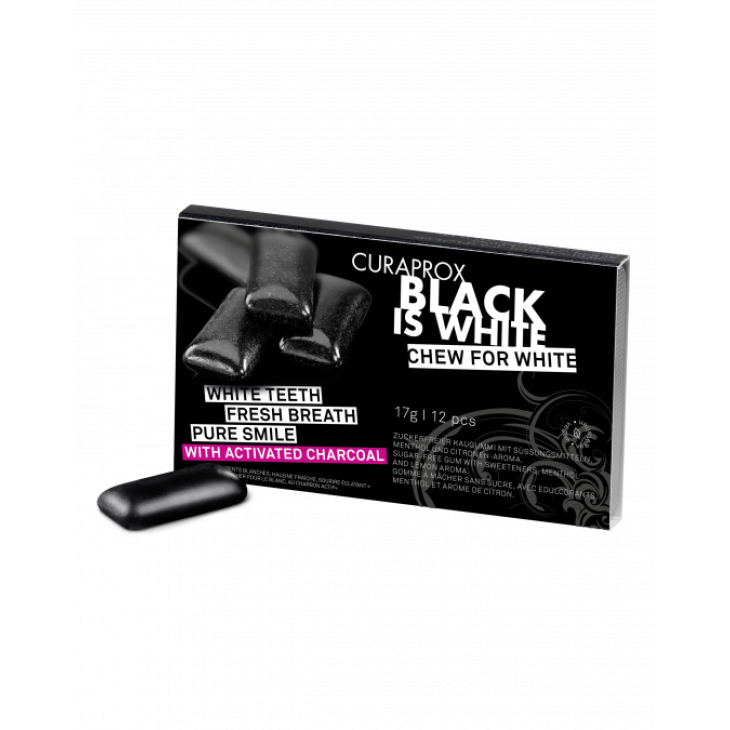 Curaprox Black Is White Chewing Gum 12 pezzi