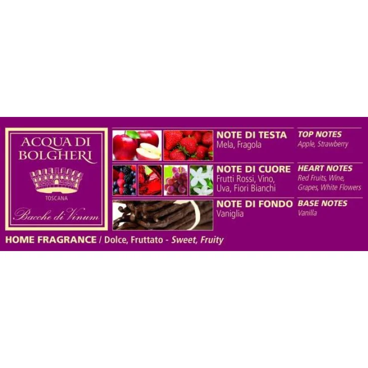Acqua Bolgheri Diffusore Ambiente Bacche di Vinum 100 Ml