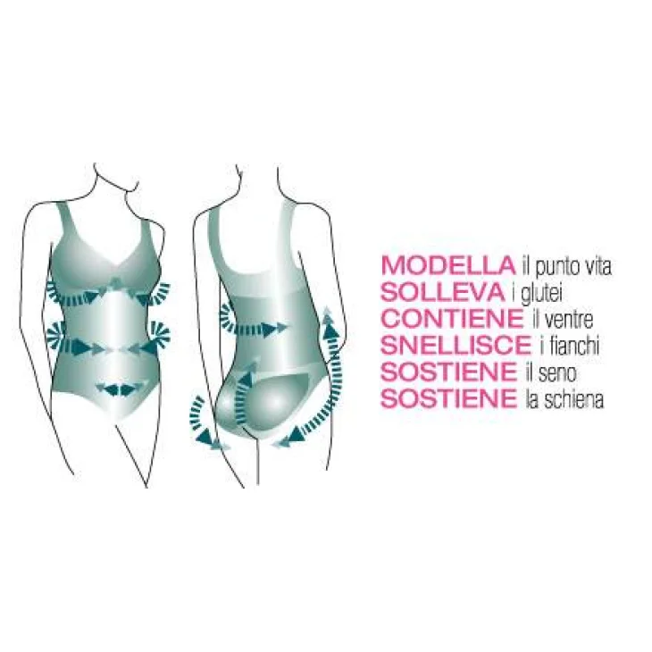 Controlbody Body Spalla Larga Modellante Nero Taglia S/M