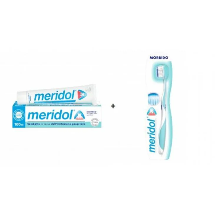 Meridol Dentifricio Protezione Gengive + Spazzolino Morbido