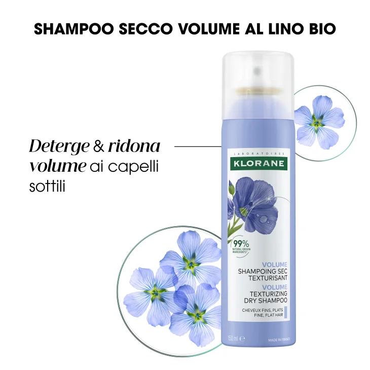 Klorane Shampoo Secco Volume al Lino BIO 150ml Klorane Shampoo Secco Volume al Lino BIO 150ml