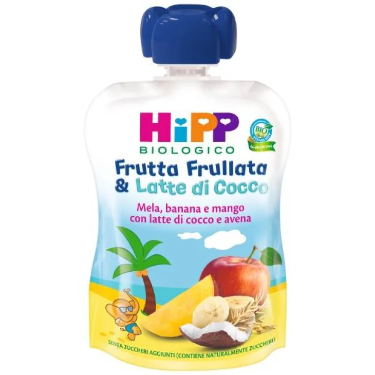 Hipp Bio Frutta Frullata Mela, Banana e Mango con Latte di Cocco e Avena 90 G