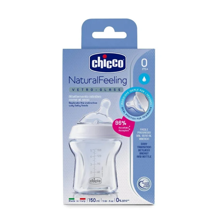 Chicco Biberon Natural Feeling Vetro 0M+ 150 Ml