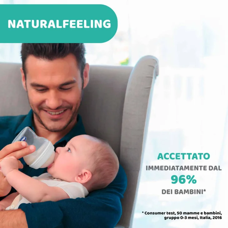 Chicco Biberon Natural Feeling Vetro 0M+ 150 Ml